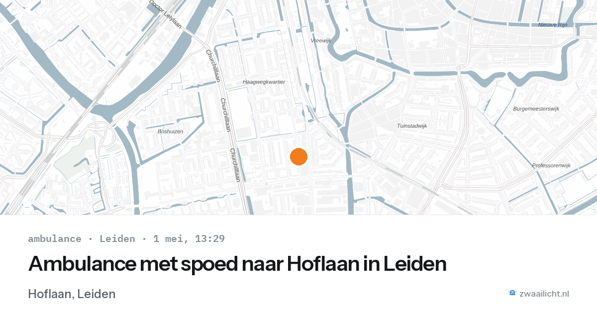 Ambulance met spoed naar Hoflaan in Leiden — 1 mei 2026