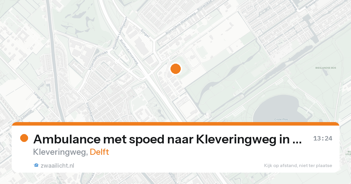Ambulance met spoed naar Kleveringweg in Delft — 15 aug 2026