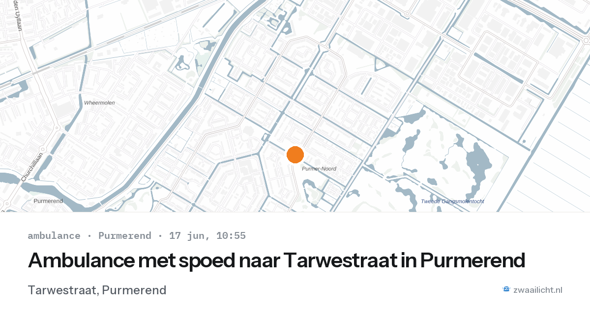 Ambulance met spoed naar Tarwestraat in Purmerend — 17 jun 2026