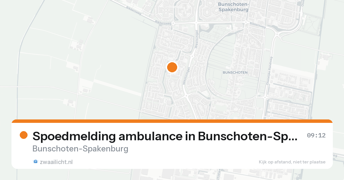 Spoedmelding ambulance in Bunschoten-Spakenburg — 13 aug 2026