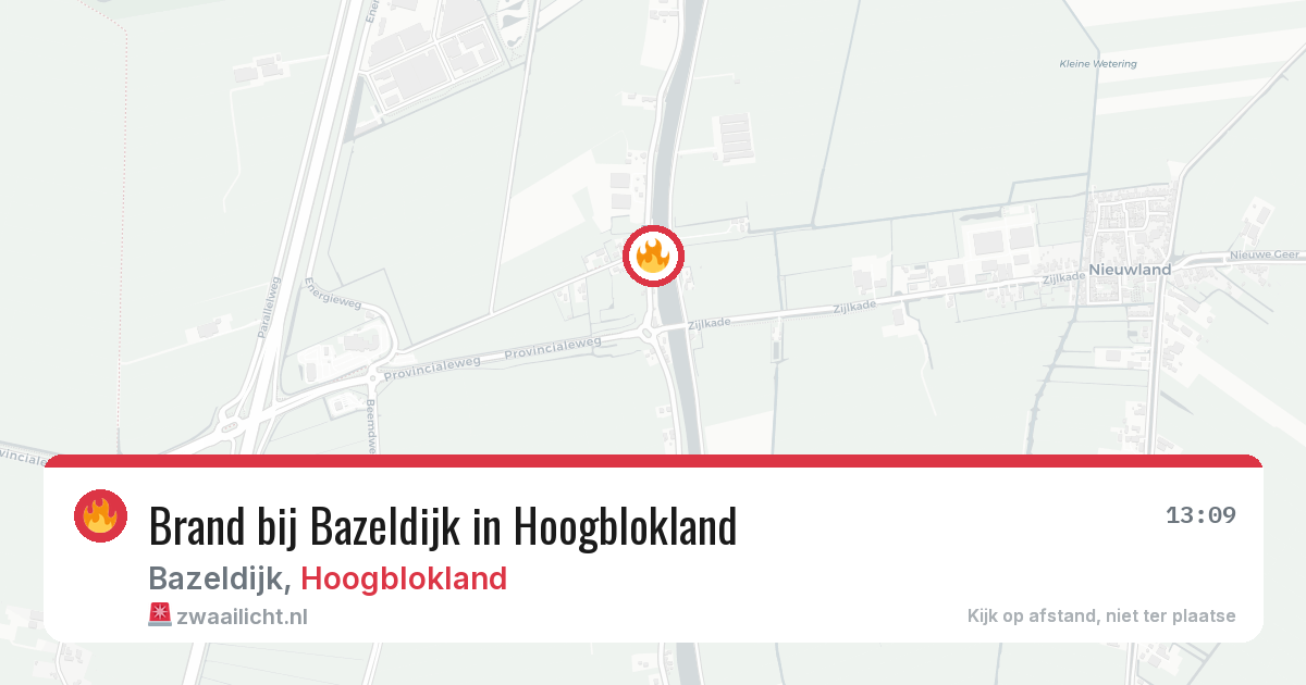 Brand bij Bazeldijk in Hoogblokland — 25 apr 2026