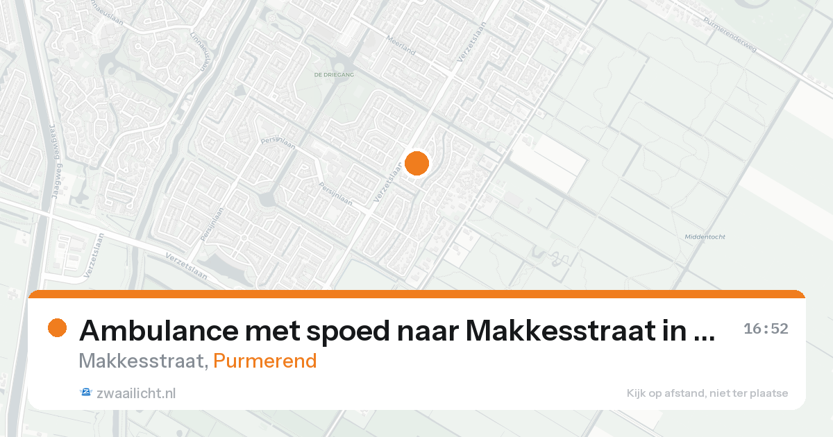 Ambulance met spoed naar Makkesstraat in Purmerend — 15 aug 2026