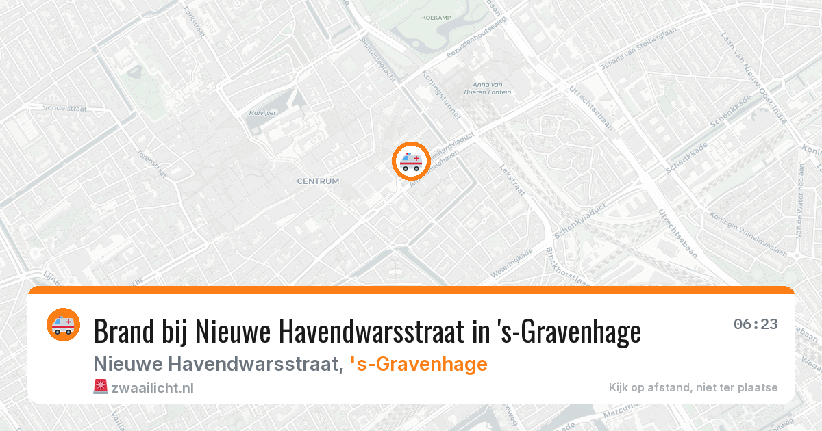 Brand bij Nieuwe Havendwarsstraat in 's-Gravenhage — 25 jul 2026