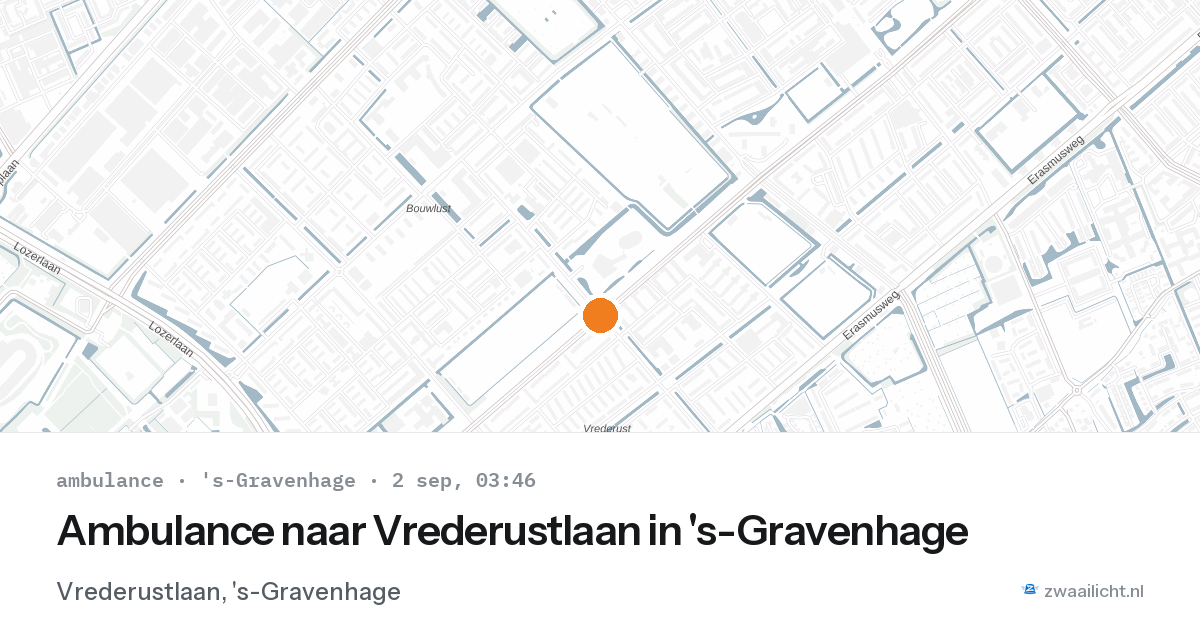 Ambulance naar Vrederustlaan in 's-Gravenhage — 2 sep 2026