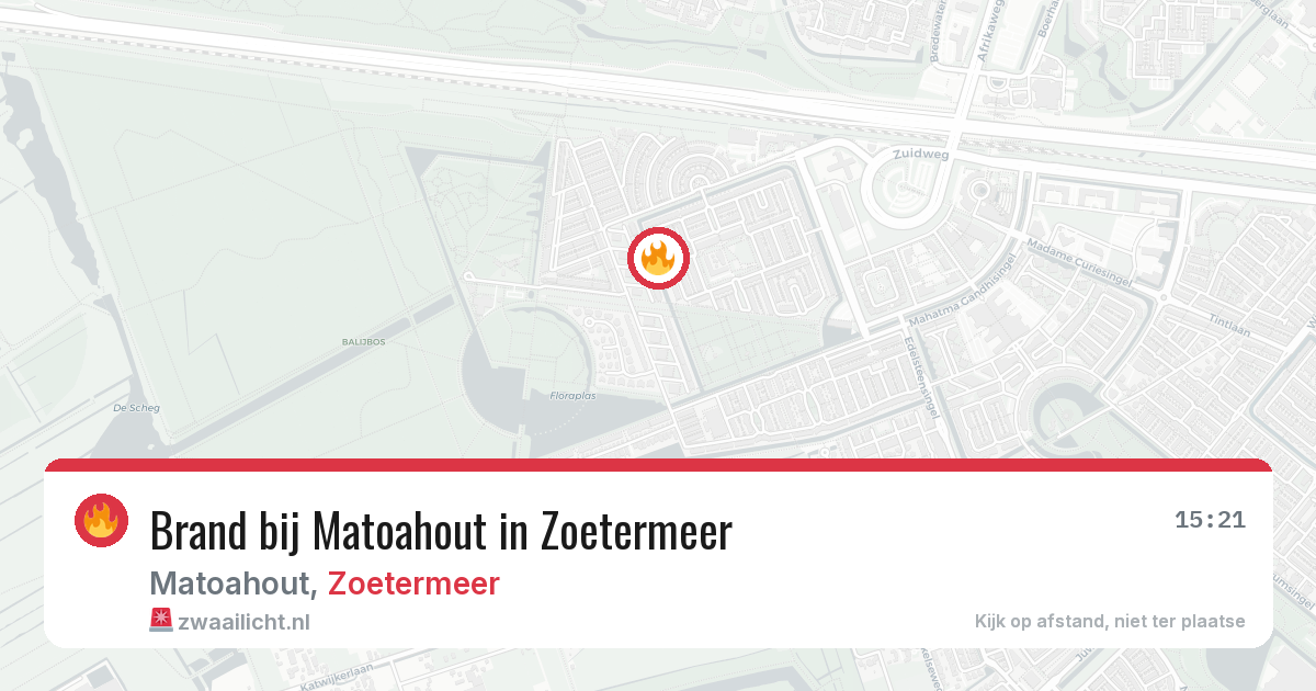 Brand bij Matoahout in Zoetermeer — 16 mrt 2026