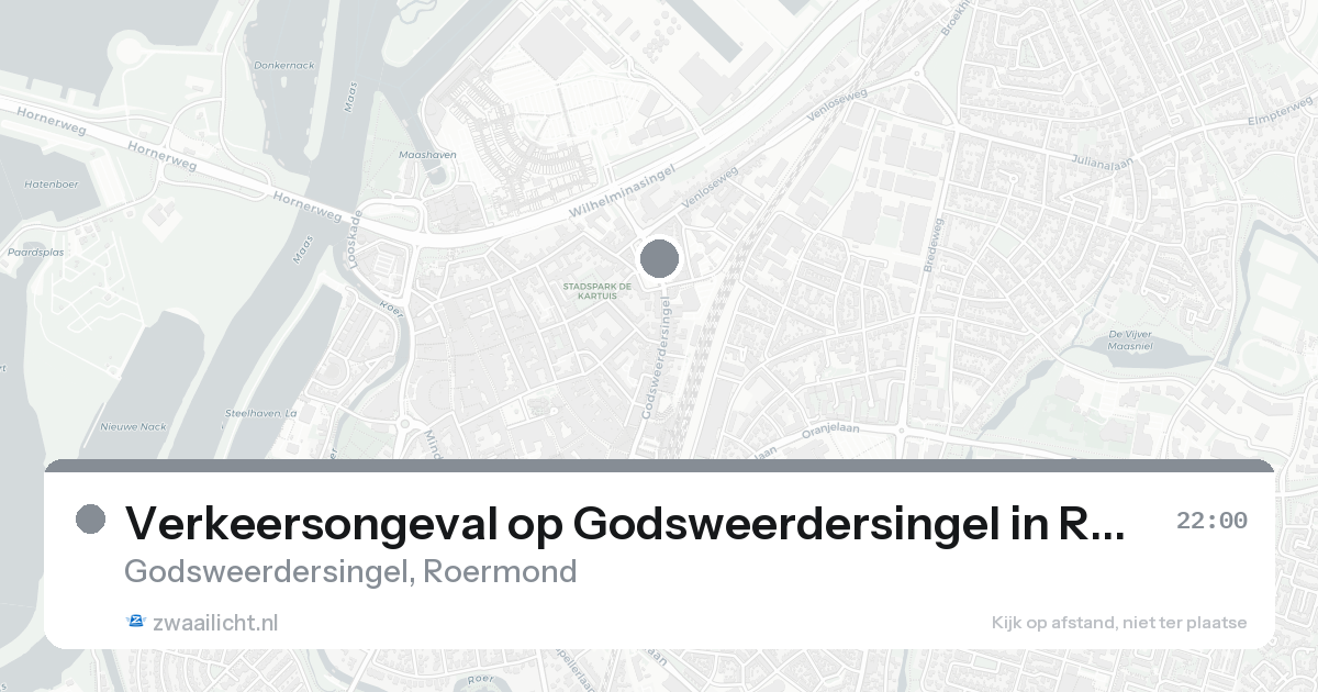 Verkeersongeval op Godsweerdersingel in Roermond — 16 aug 2026