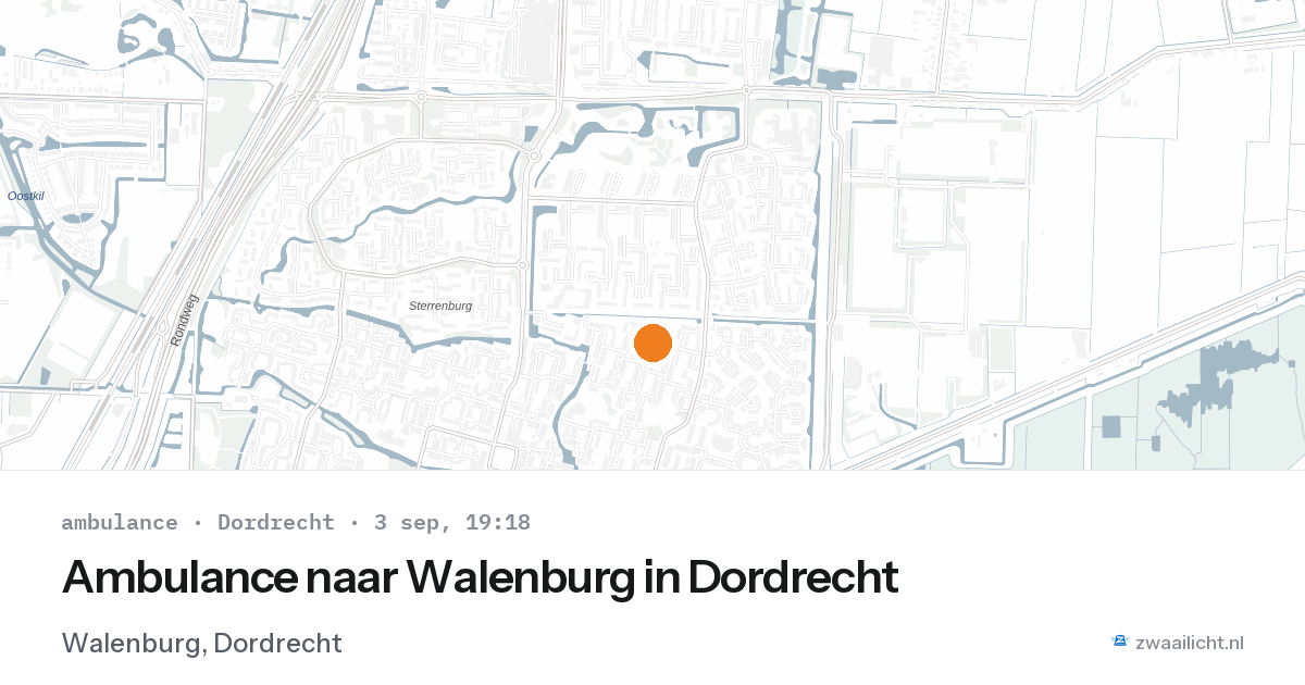 Ambulance naar Walenburg in Dordrecht — 3 sep 2026