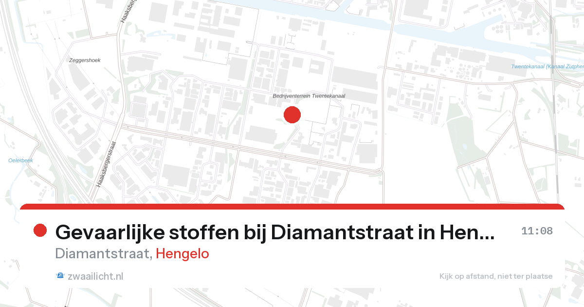 Gevaarlijke stoffen bij Diamantstraat in Hengelo — 27 aug 2026