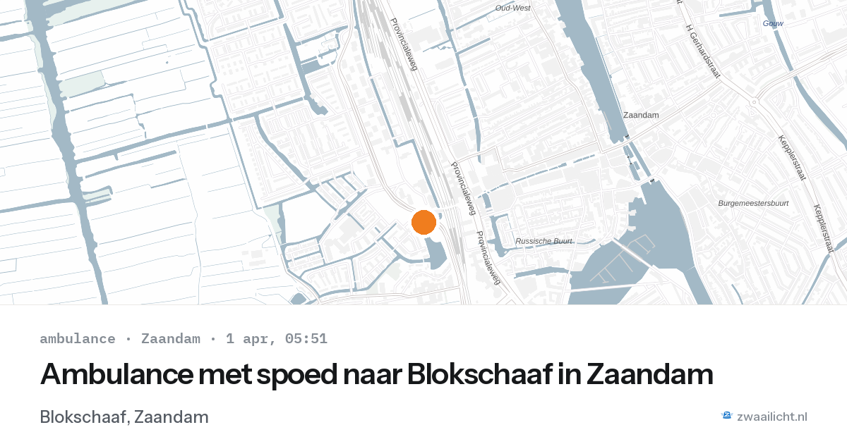 Ambulance met spoed naar Blokschaaf in Zaandam — 1 apr 2026