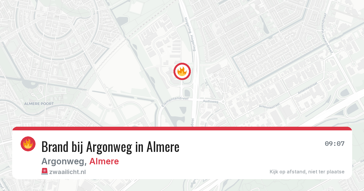 Brand bij Argonweg in Almere — 4 mrt 2026