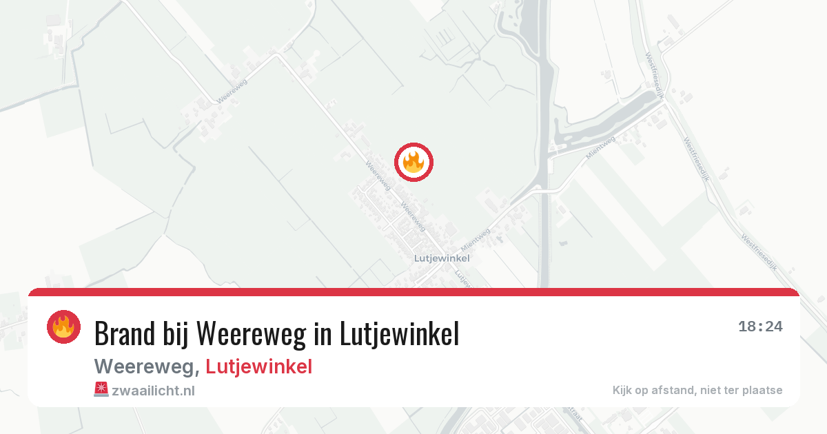 Brand bij Weereweg in Lutjewinkel — 8 jul 2026