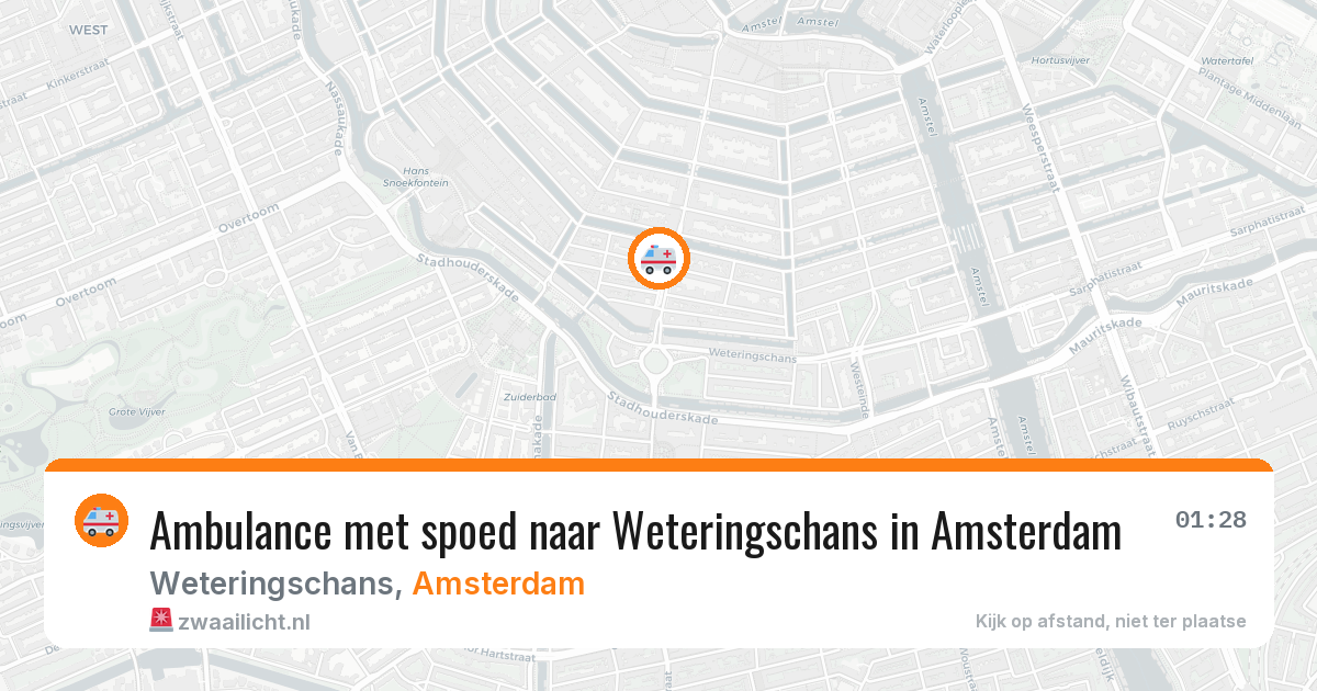 Ambulance met spoed naar Weteringschans in Amsterdam — 12 aug 2026