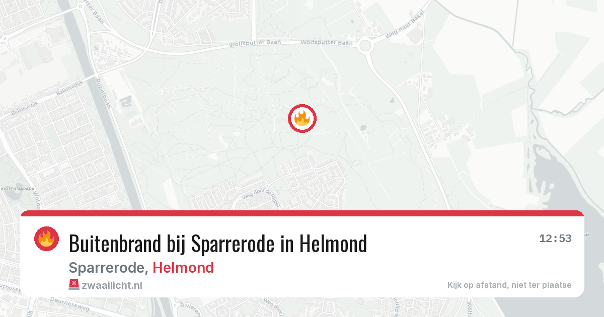 Buitenbrand bij Sparrerode in Helmond — 15 jun 2026