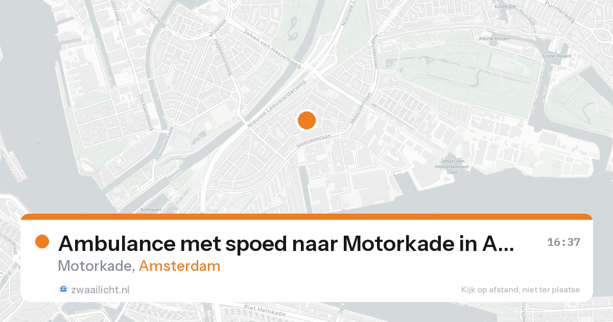 Ambulance met spoed naar Motorkade in Amsterdam — 16 aug 2026