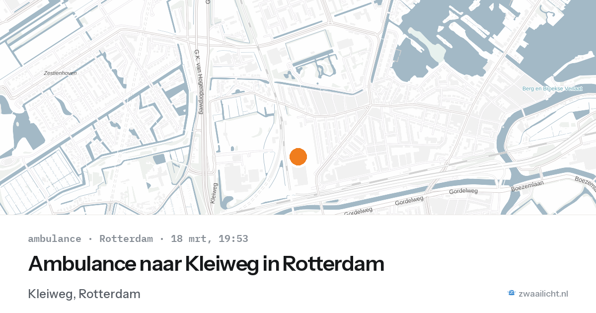 Ambulance naar Kleiweg in Rotterdam — 18 mrt 2026