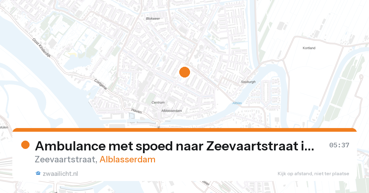 Ambulance met spoed naar Zeevaartstraat in Alblasserdam — 28 aug 2026
