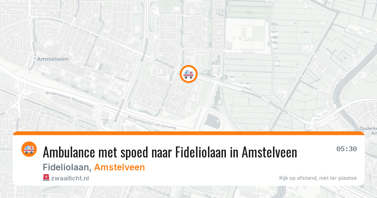 Ambulance met spoed naar Fideliolaan in Amstelveen — 29 mei 2026