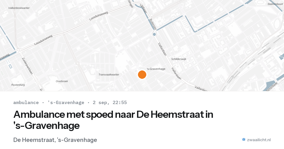 Ambulance met spoed naar De Heemstraat in 's-Gravenhage — 2 sep 2026
