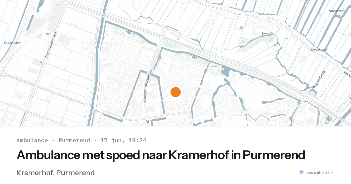 Ambulance met spoed naar Kramerhof in Purmerend — 17 jun 2026