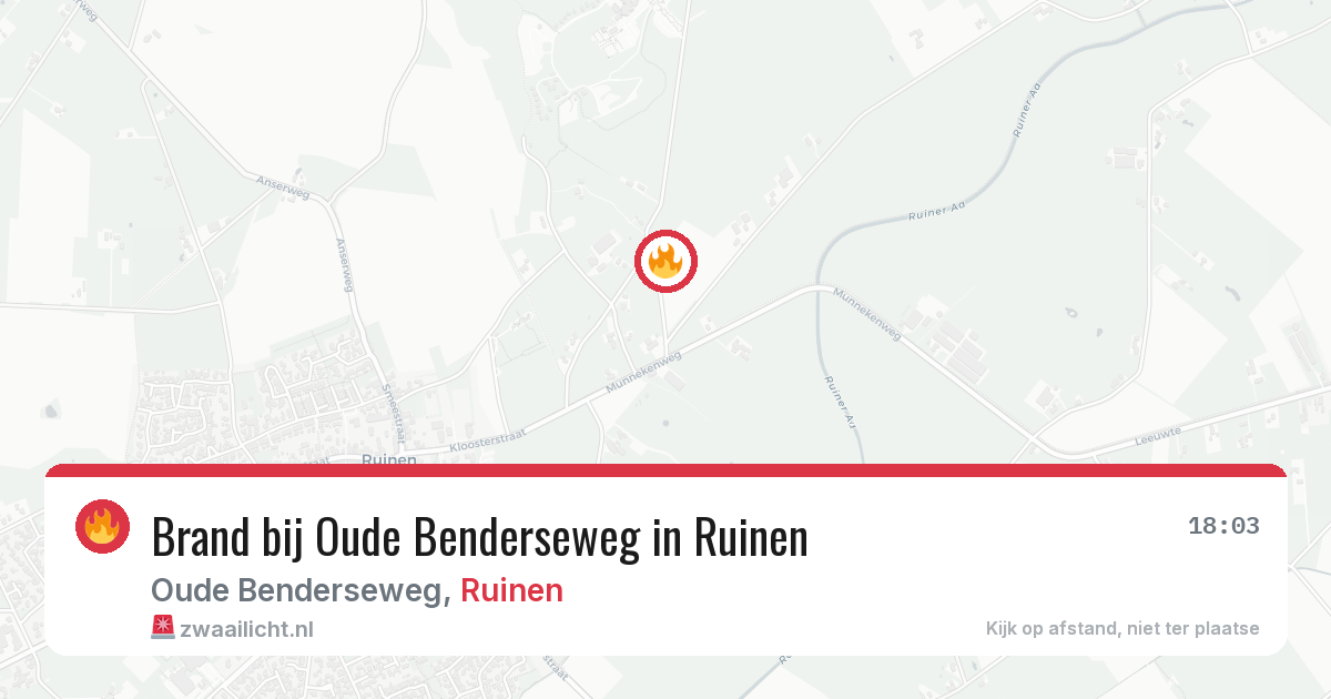 Brand bij Oude Benderseweg in Ruinen — 25 jun 2026