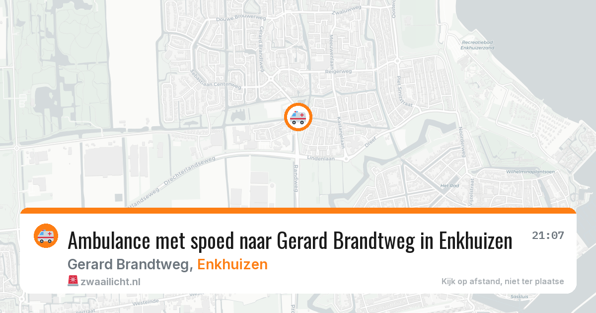Ambulance met spoed naar Gerard Brandtweg in Enkhuizen — 29 jul 2026