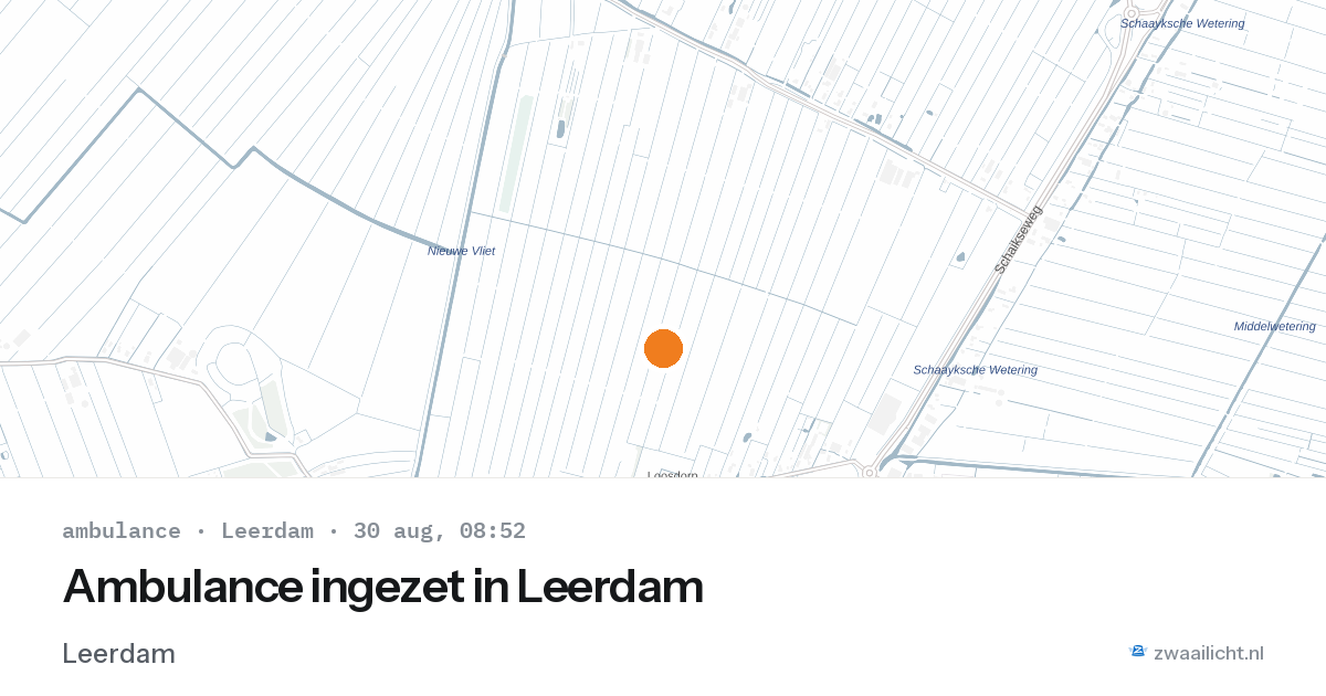 Ambulance ingezet in Leerdam — 30 aug 2026