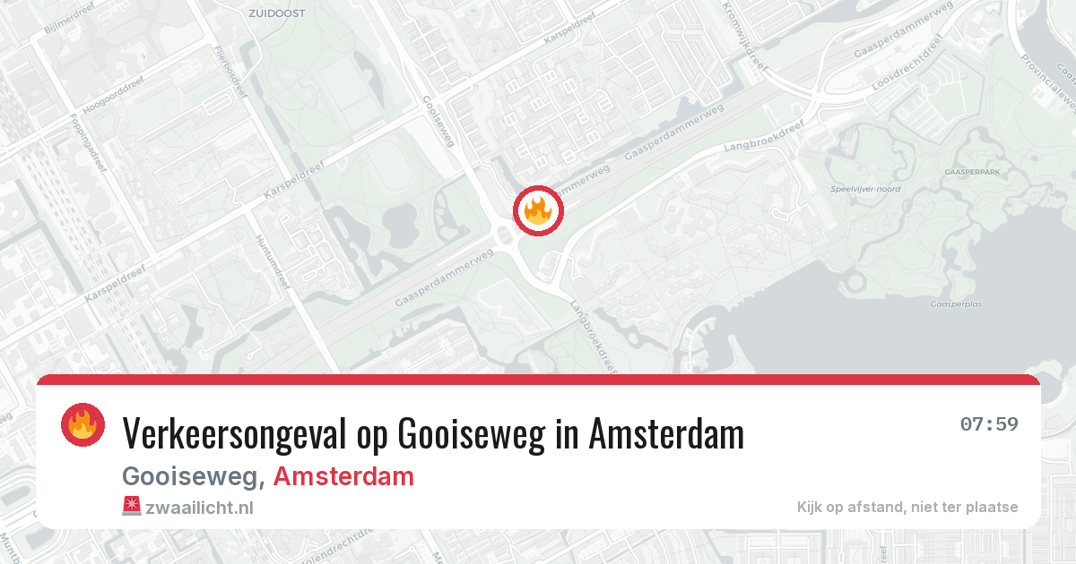 Verkeersongeval op Gooiseweg in Amsterdam — 10 jun 2026