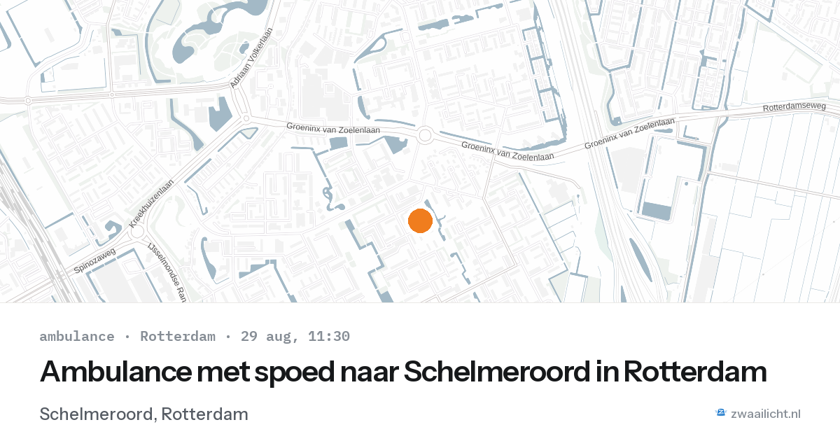 Ambulance met spoed naar Schelmeroord in Rotterdam — 29 aug 2026
