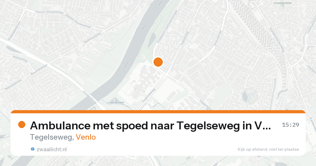 Ambulance met spoed naar Tegelseweg in Venlo — 18 aug 2026