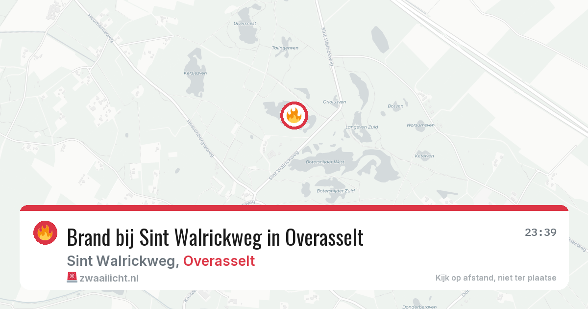 Brand bij Sint Walrickweg in Overasselt — 26 jun 2026