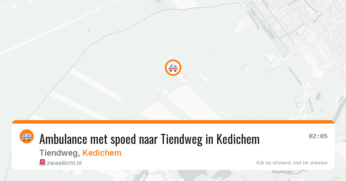 Ambulance met spoed naar Tiendweg in Kedichem — 6 mei 2026