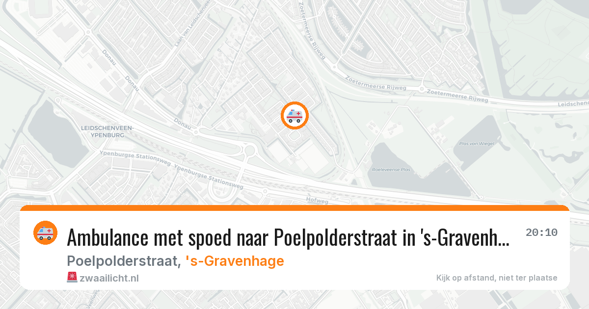Ambulance met spoed naar Poelpolderstraat in 's-Gravenhage — 12 jun 2026