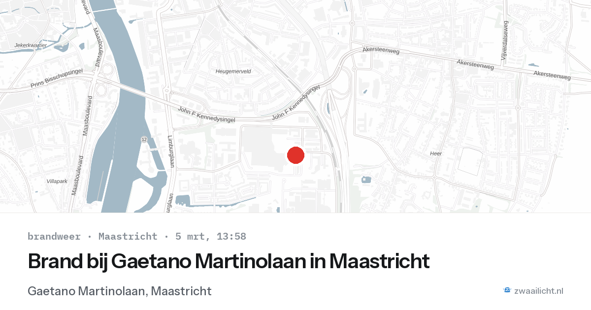 Brand bij Gaetano Martinolaan in Maastricht — 5 mrt 2026