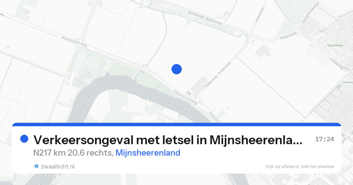 Verkeersongeval met letsel in Mijnsheerenland — 18 aug 2026