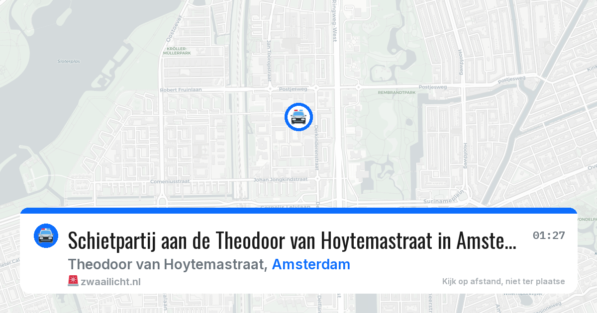 Schietpartij aan de Theodoor van Hoytemastraat in Amsterdam — 15 mrt 2026