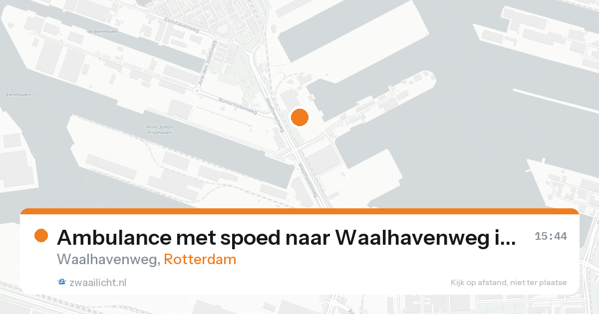 Ambulance met spoed naar Waalhavenweg in Rotterdam — 19 aug 2026