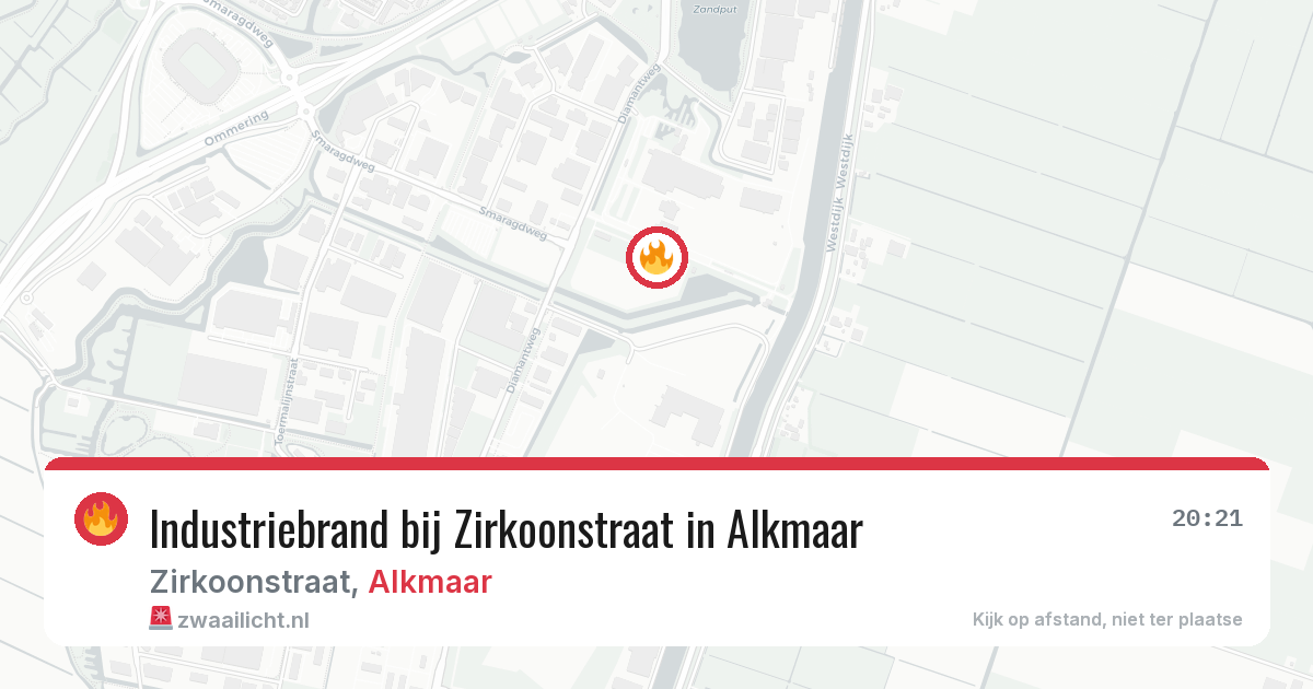 Industriebrand bij Zirkoonstraat in Alkmaar — 23 feb 2026