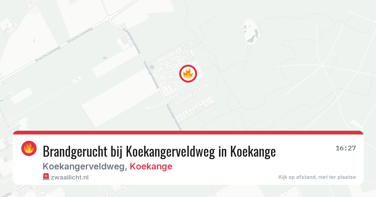 Brandgerucht bij Koekangerveldweg in Koekange — 24 jul 2026