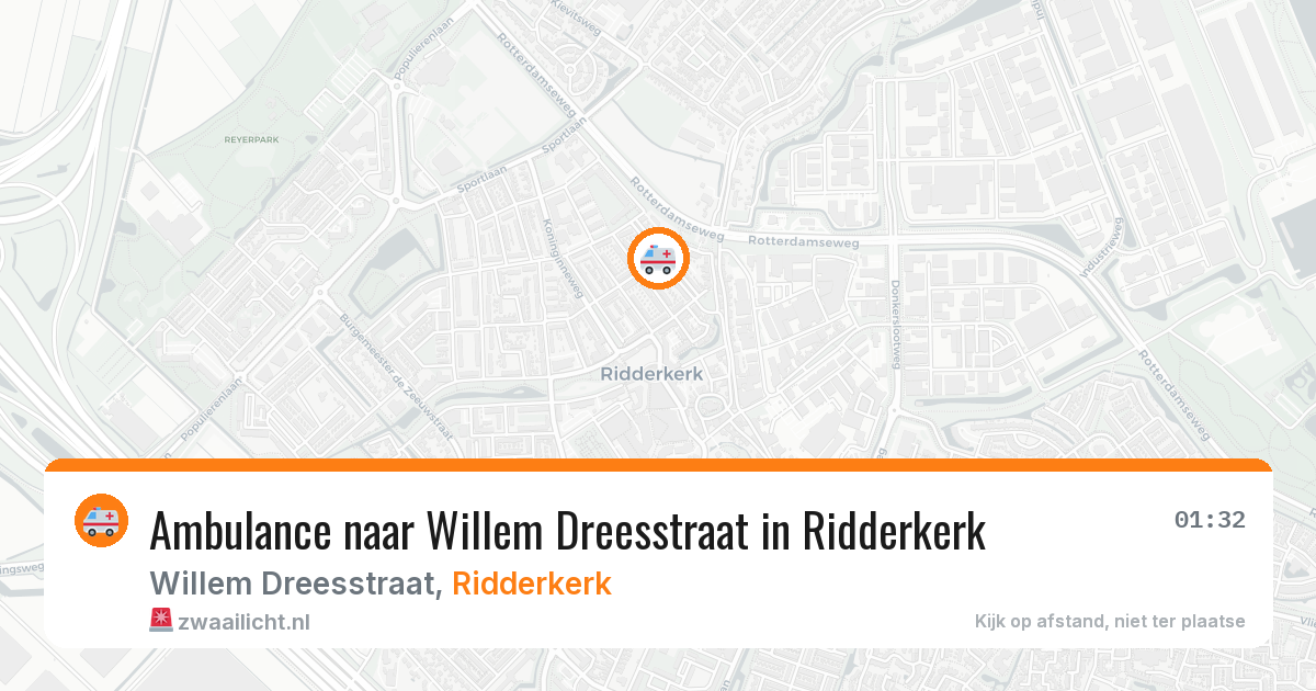 Ambulance naar Willem Dreesstraat in Ridderkerk — 28 mrt 2026