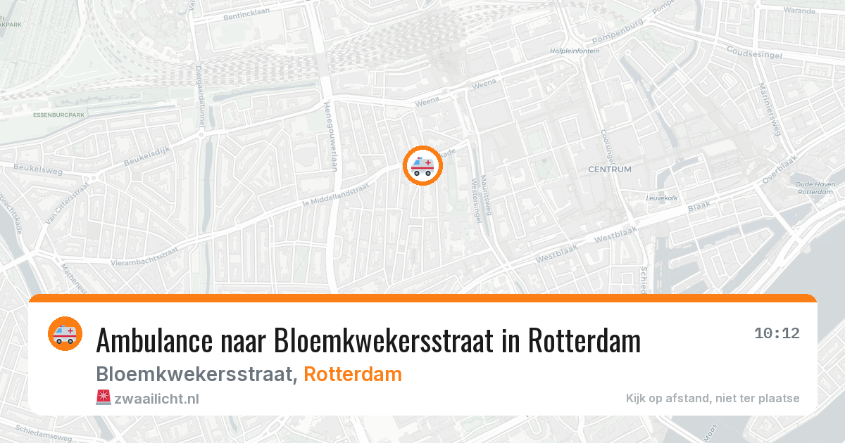 Ambulance naar Bloemkwekersstraat in Rotterdam — 14 mei 2026