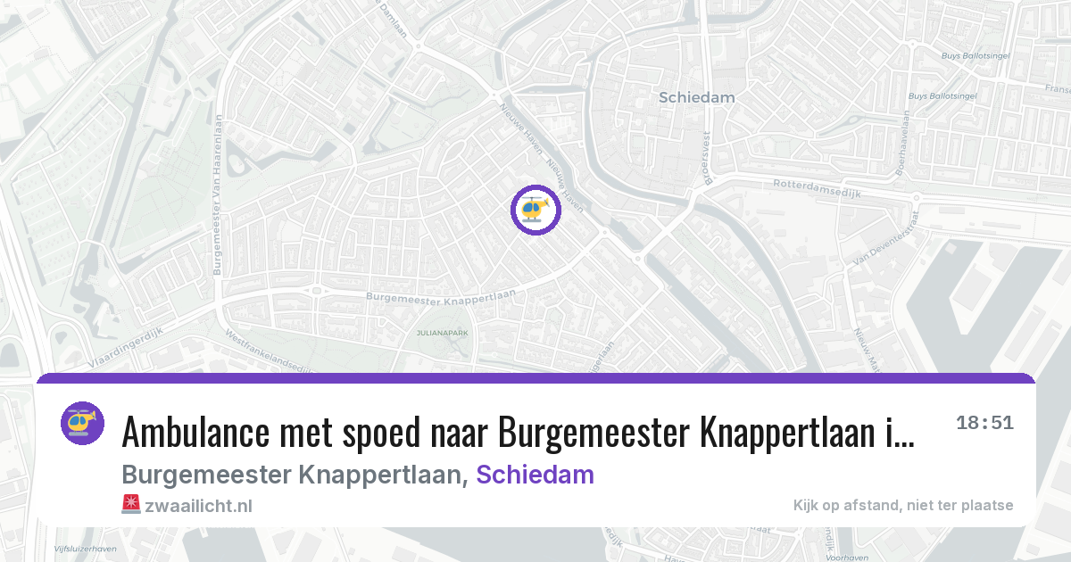Ambulance met spoed naar Burgemeester Knappertlaan in Schiedam — 1 aug 2026