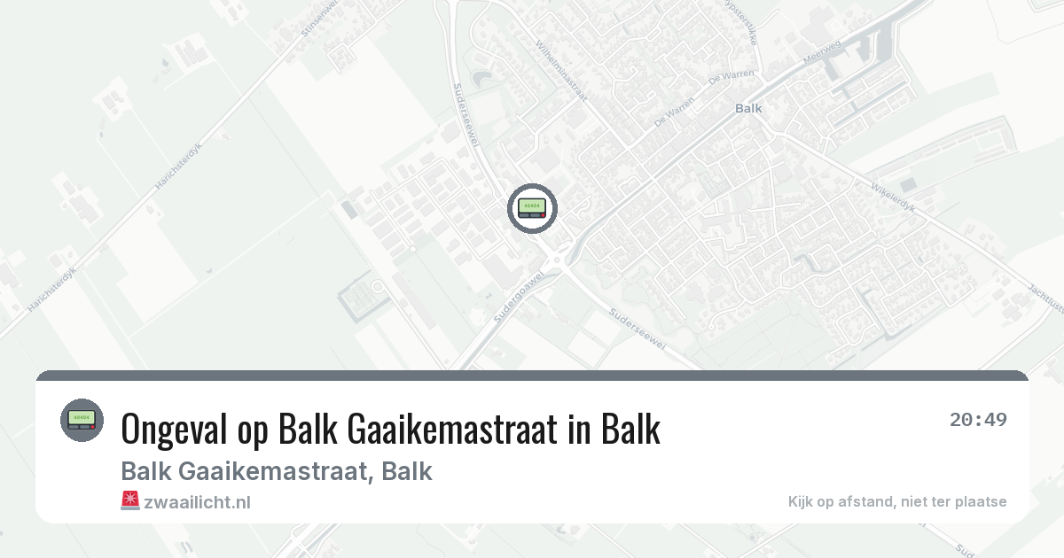 Ongeval op Balk Gaaikemastraat in Balk — 8 feb 2026