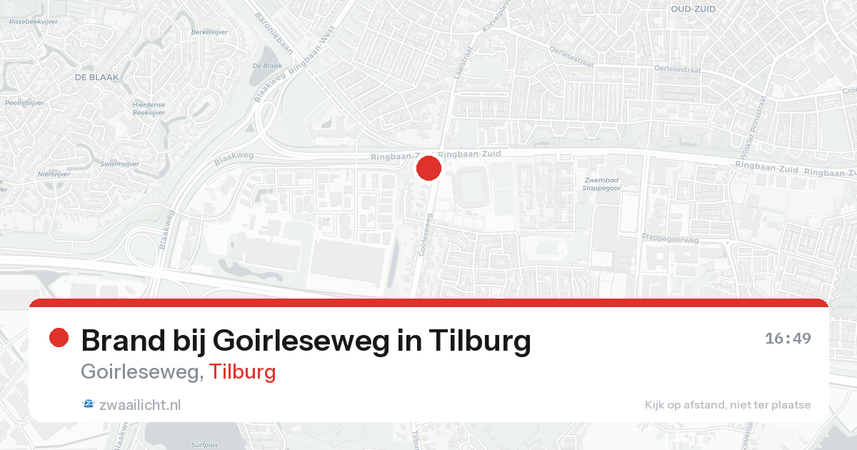 Brand bij Goirleseweg in Tilburg — 15 aug 2026