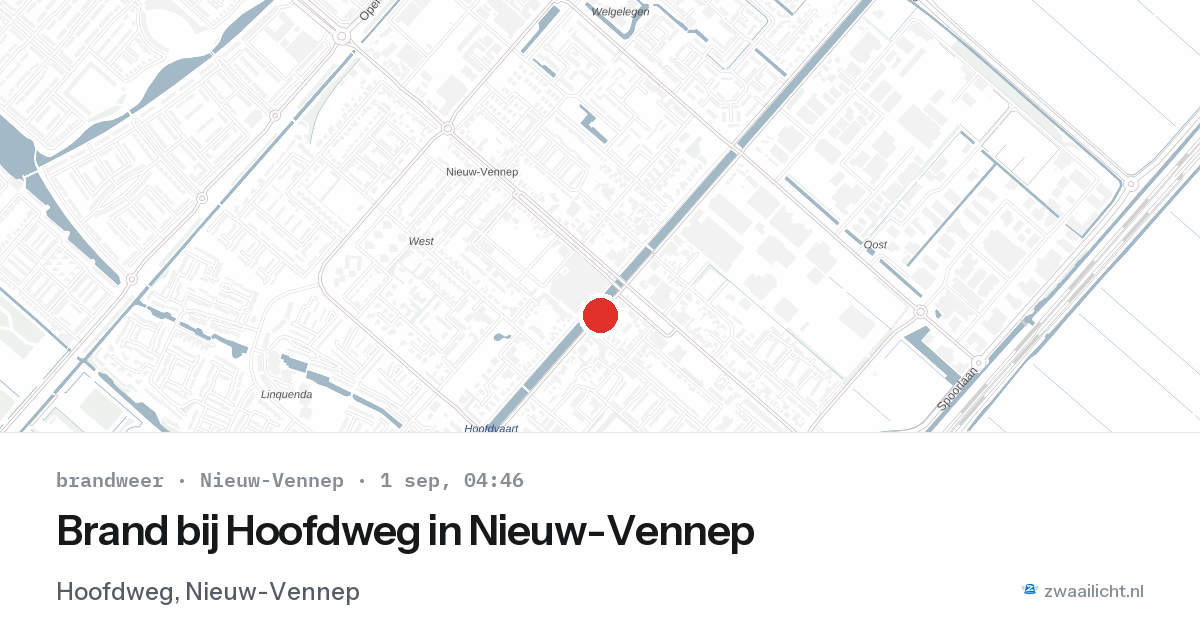 Brand bij Hoofdweg in Nieuw-Vennep — 1 sep 2026