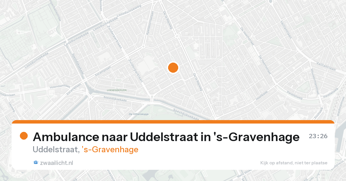 Ambulance naar Uddelstraat in 's-Gravenhage — 16 aug 2026