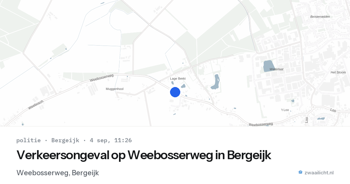 Verkeersongeval op Weebosserweg in Bergeijk — 4 sep 2026