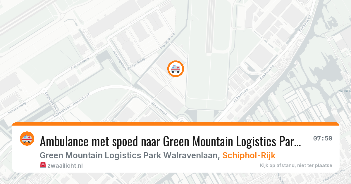 Ambulance met spoed naar Green Mountain Logistics Park Walravenlaan in Schiphol-Rijk — 9 feb 2026