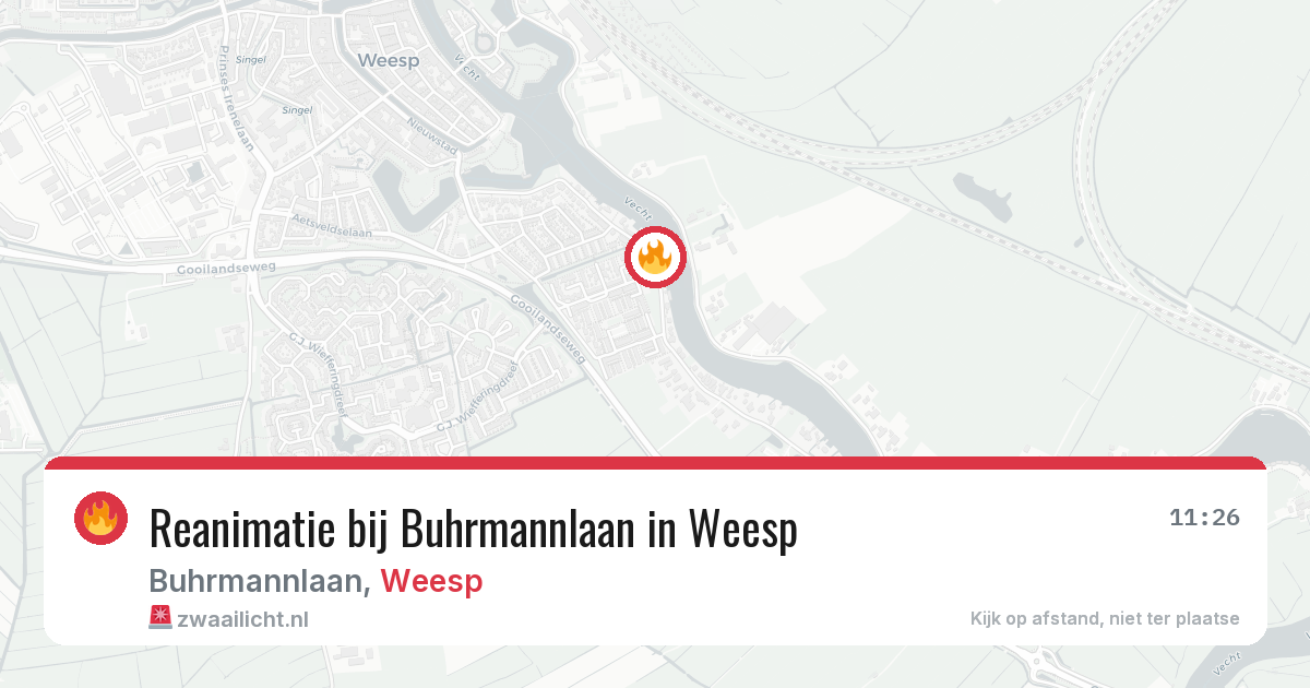 Reanimatie bij Buhrmannlaan in Weesp — 15 mrt 2026