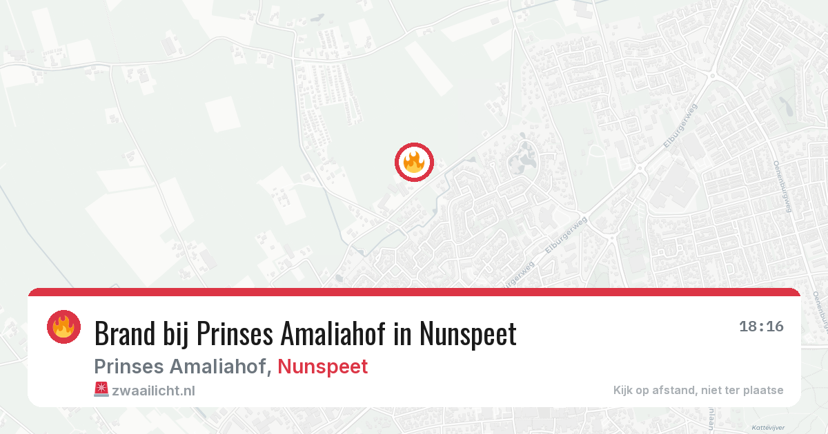 Brand bij Prinses Amaliahof in Nunspeet — 8 aug 2026