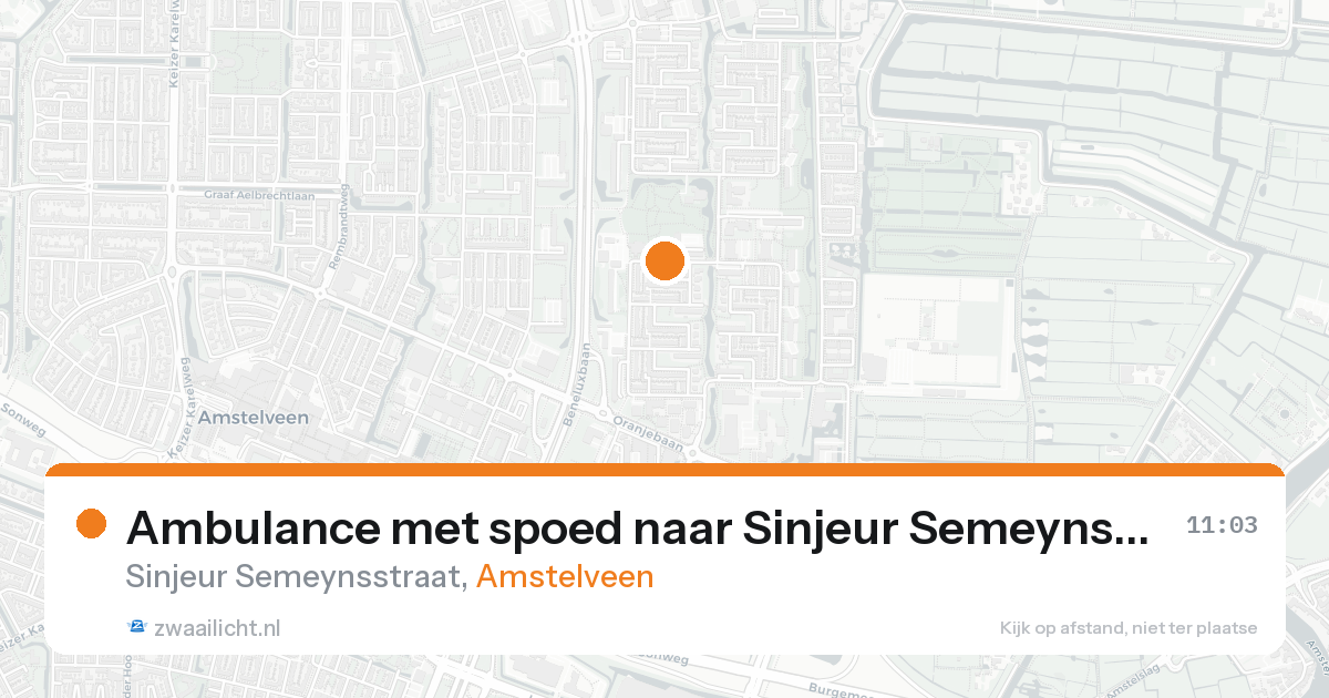 Ambulance met spoed naar Sinjeur Semeynsstraat in Amstelveen — 21 aug 2026